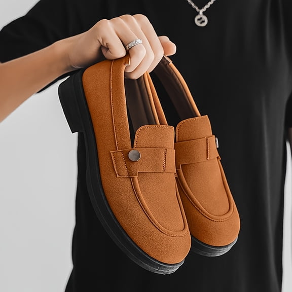 New 2026 Men'S Slip-On Loafers - Round Toe, Faux Upper & Fabric Lining, All-Season Comfort, Thick Sole, Versatile for Business, Casual & Outdoor Wear, Casual Slipons | Sleek Slipon | Durable Sole