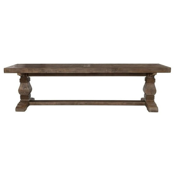 Trent Home Reclaimed Pine Weathered Brown Bench Rectangular Hand Carved 66" Unassembled