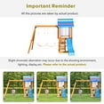 thumbnail image 3 of Wooden Outdoor Swing Set, SHINPT All-in-One Kids Outdoor Play Equipment for Kids Age 3-12 with Wave Slide, 2 Swings, Climbing Wall, Canopy Roof and Ladder, Kids Playground for Backyard, Garden, Park, 3 of 7