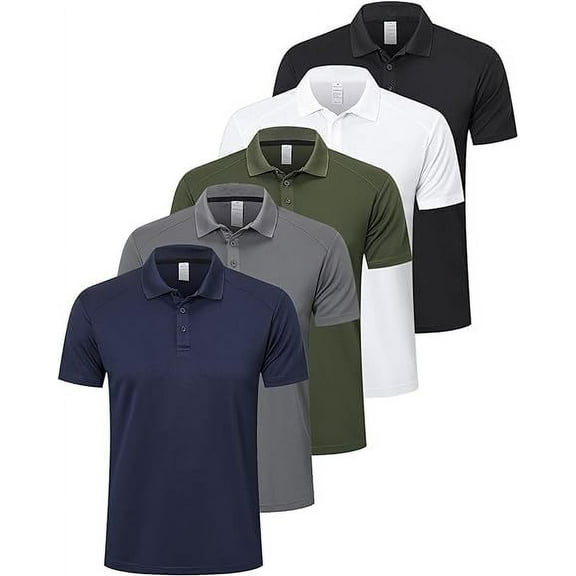 ZENGVEE Mens Polo Shirts Moisture Wicking Short Sleeve Performance Quick Dry Athletic Golf Shirts