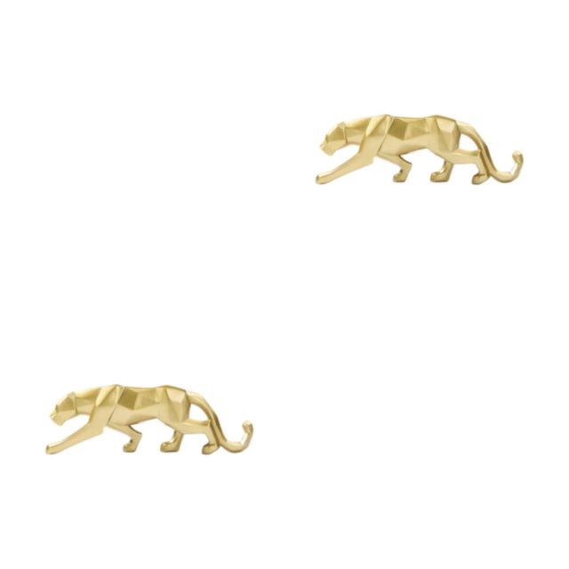 maskred Résine Animal Forme Sculpture Couleur Unie Brillant Remplacement Vif Simulation Moderne Bureau Décoration Ornement Or 2PCS