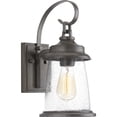 thumbnail image 3 of Progress Lighting Conover 1-Light Outdoor Wall Lantern in Antique Pewter with Seeded Glass Shade, 3 of 3