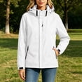 thumbnail image 3 of FRSASU Women's Rain Jacket Plus Size Waterproof Windbreaker Adjustable Lightweight Rain Coats Outdoor RainCoats with Pockets White, 3 of 8