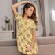 thumbnail image 3 of Fotbe mouse and cheese Bata de Dormir para Mujer con Estampado, Camisón de Algodón de Manga Corta, Ropa de Dormir Casual, 3 of 6