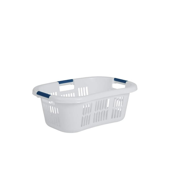 Cesto para ropa sucia Rubbermaid Hip-Hugger de 56 L, blanco, apilable