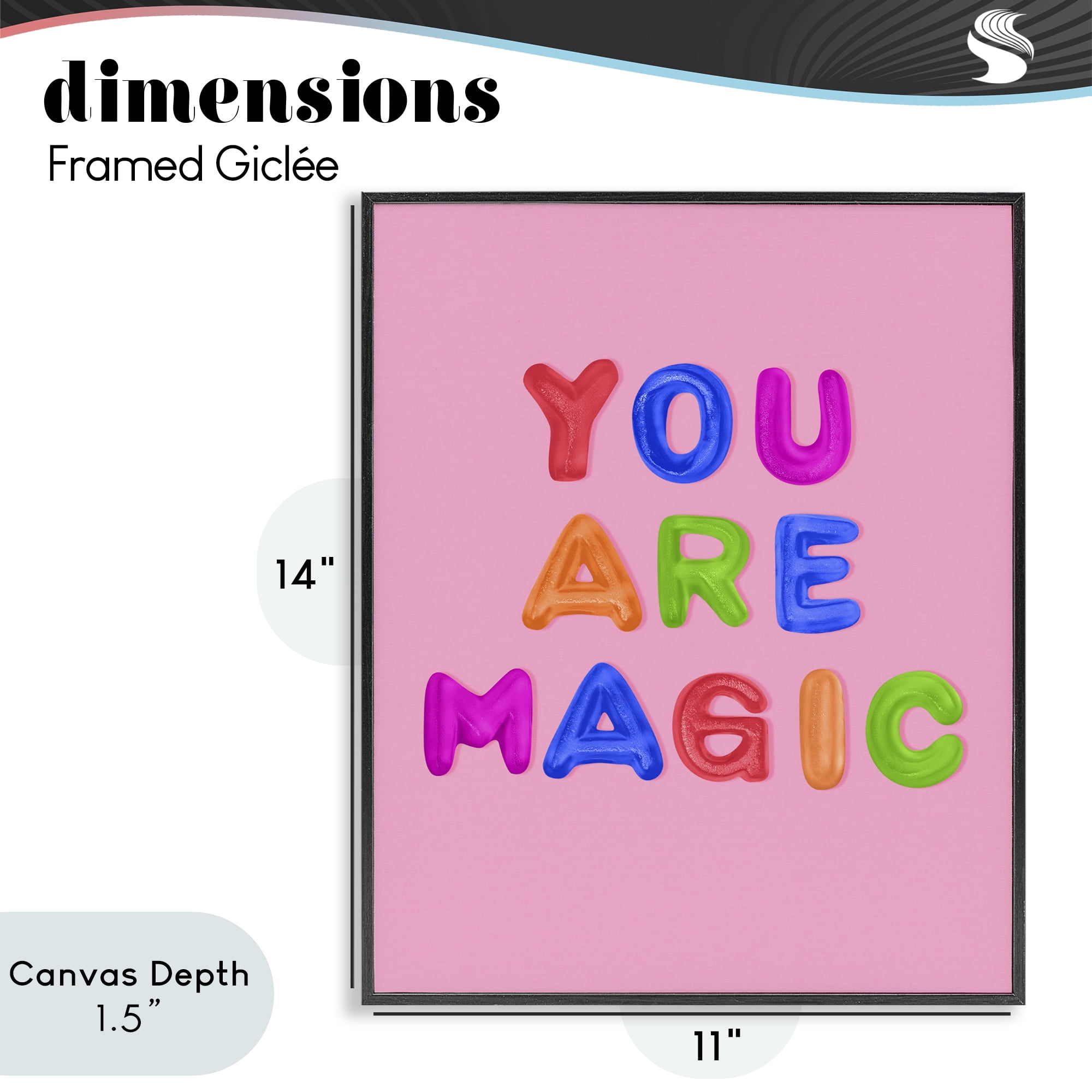 Stupell Industries You are Magic Gummies over Pink Black Framed Giclee Art, design by LISH Creative