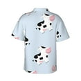 thumbnail image 3 of Easygdp Cute Farm Cow Men'S Summer Casual Short Sleeve,Short Sleeve Button-Down Shirt, Lapel Loose Breathable Hawaiian Short Sleeve - X-Large, 3 of 9
