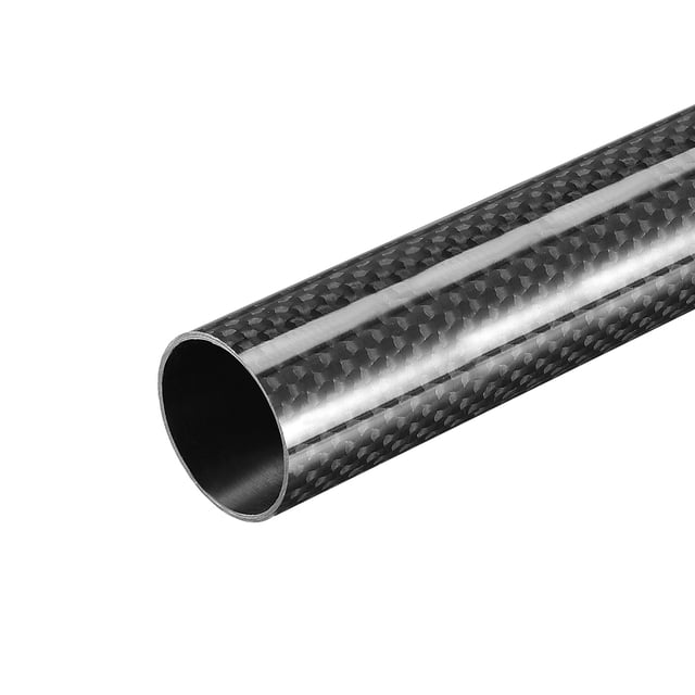 Tubo redondo de fibra de carbono Uxcell 22x20x500mm 3K envuelto en rollo brillante para avión RC 1 paquete