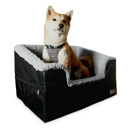 UPC: 0655199637515 | K&H Pet Products Bucket Booster Pet Seat Rectangle Knockdown Black/Gray Large