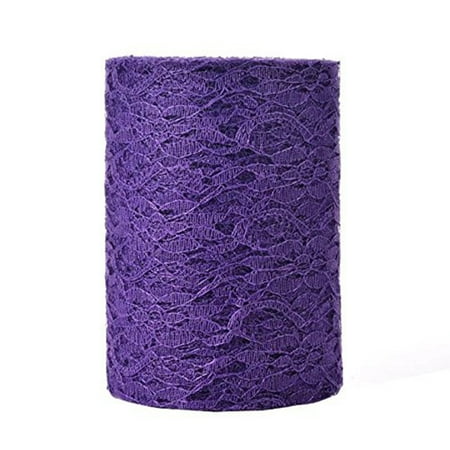 6 25 Yards Vintage Orchid Lace Roll Fabric Tulle Table Runner Chair Sash Wedding Decor Party Beautiful Bouquet Diy Decoration Purple