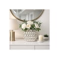thumbnail image 2 of Elegant Oval Metal Vase for Living Room and Home Decor - Decorative Flower Vase for Shelf, Bedroom, or Office Decor - Ideal for House Accent and Table Centerpiece - 13", Silver & Metallic, 2 of 13