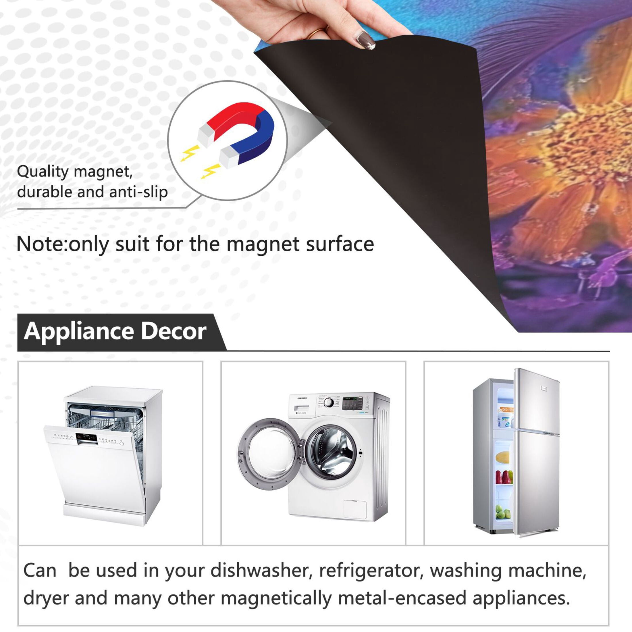 Dishwasher Magnetic Sticker 23x26 Inch Refrigerator Magnetic Sticker Washing Machine Magnetic Sticker Kitchen Panel Magnetic Sticker Home Decor Beautiful Blue Beauty