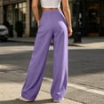 thumbnail image 5 of Straight Leg Pants for Women - High Waist Relax Fis Trousers with Pockets - Elastic Waist Comfy Casual Walking Bottoms, 5 of 7
