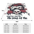 thumbnail image 3 of Rateoe Gothic Skulls And Roses Print Fuzzy Fleece Throw Blanket Extra Large,Super Soft,Fluffy and Warm Blankets for Couch,Bed,All Season Use (50"x40"), 3 of 8
