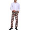 thumbnail image 2 of INSPIRE CHIC Argyle Pattern Pants for Men's Flat Front Retro Trousers Plaid Printed Pants 30 Green Red, 2 of 6