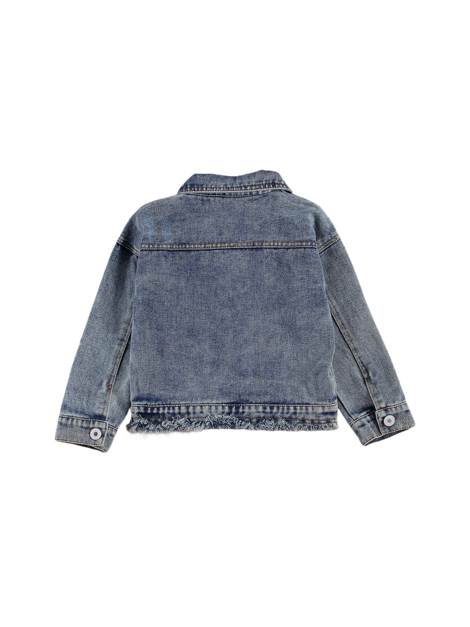 Toddler Baby Girl Coat Long Sleeve Denim Jacket Sequin Pockets Ripped Jean Jacket Outwear 1-6T - image 3 of 10