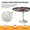 thumbnail image 2 of Elastic Fitted Round Tablecloth, Red Black Geometric Waterproof Stretch Table Cover for 45"-54" Tables, Modern Color Block Abstract Washable Outdoor Tablecloths for Patio, Picnic, Camping, 2 of 9