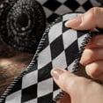 thumbnail image 3 of Black and White Checkered Ribbon with Wired Edge and Burlap Fabric, 1 Roll, Black and White Diamond Pattern, for Christmas Tree and Gift Wrapping Decoration, 3 of 4