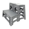thumbnail image 2 of Range Kleen 2 Step Folding Plastic Stepping Stool for Indoor Home Use, Gray, 2 of 7