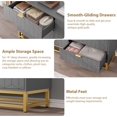 thumbnail image 6 of EastVita 53.5 inch Wide Modern 6 Drawer Dresser Wide Chest with Gold Metal Legs and Handles Wood Storage Organizer for Bedroom Living Room Hallway Grey, 6 of 6
