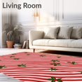 thumbnail image 2 of ODIKA 5' x 7' Machine Washable Non-Slip Area Rug, Christmas Stripes High Traffic Rug, Red, 501634, 2 of 7