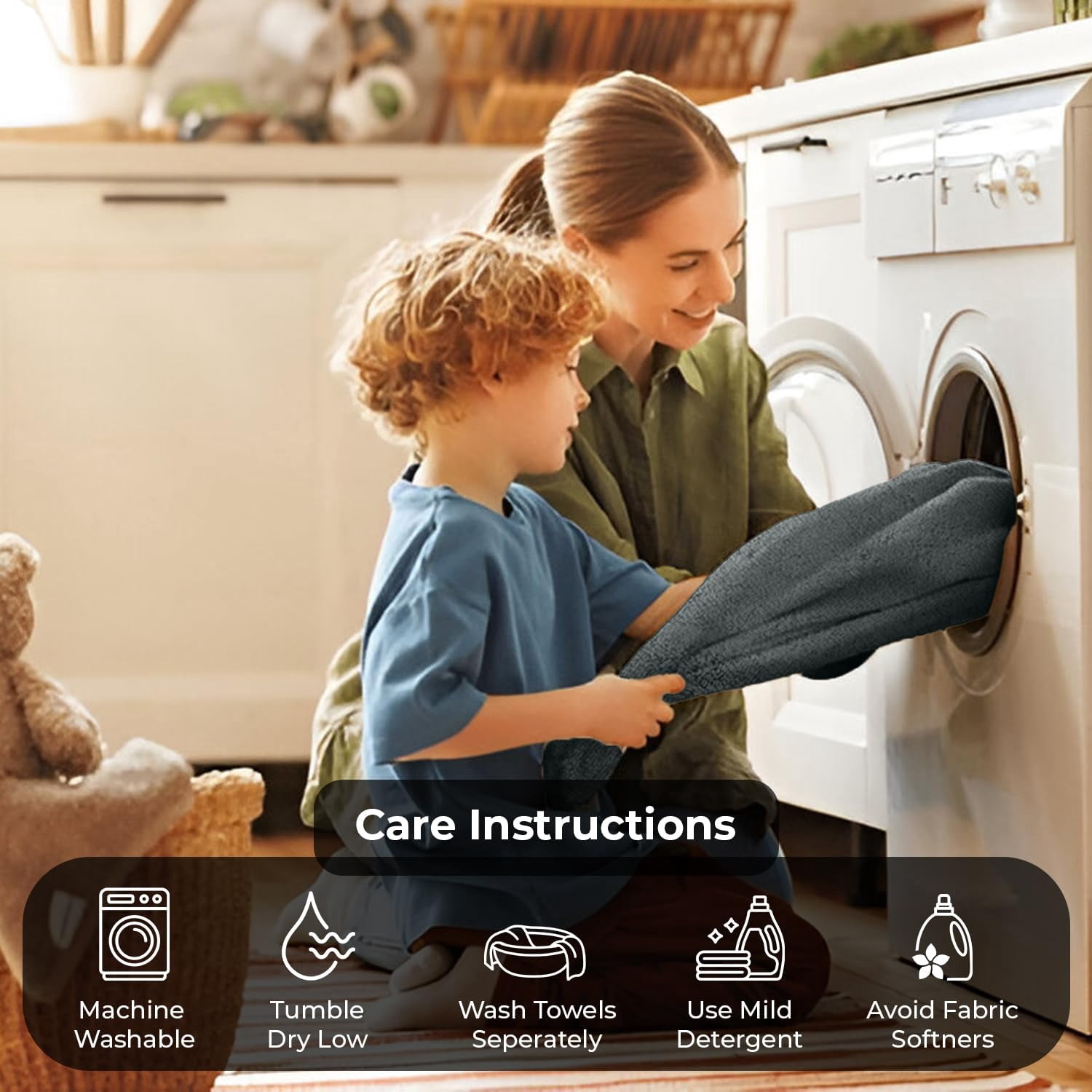 Dan River Bath Towel 6 pack 22x44 in Ultra Soft Quick Drying Cotton Towel - Gray