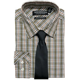 Men's Nick Graham Modern-Fit Stretch Dress Shirt Tie Set Color
