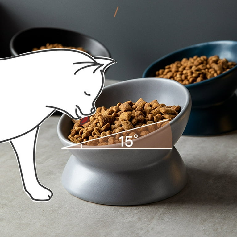 Tilted Cat Food Bowls Anti Vomiting Raised Cat Bowls Ergonomic Cat Bowl  Elevated Kitten Dish Pet Food And Water Feeding Station - AliExpress