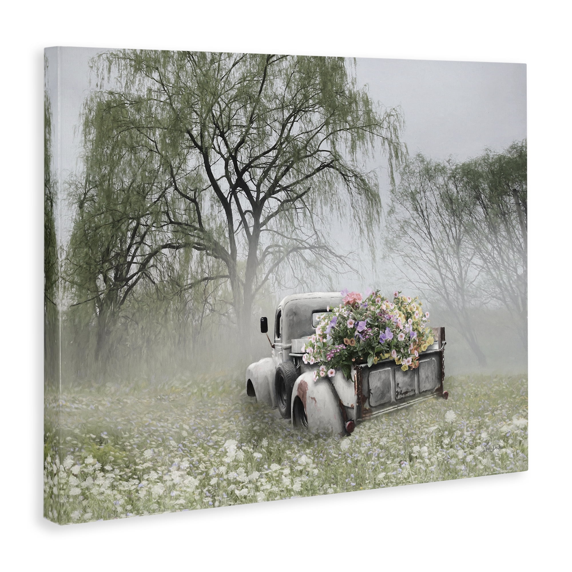 Stupell Industries Overgrown Floral Truck Plants & Flowers Photography Wrapped Canvas Art Print Wall Art, 30 x 24