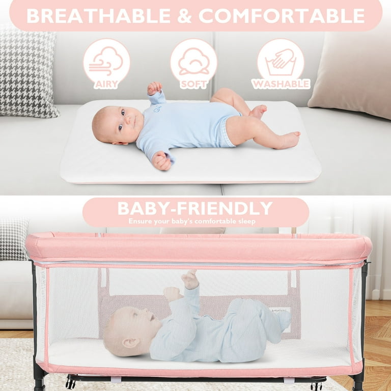 Baby AILEEKISS Baby Bassinet with Wheels, Height Adjustable