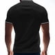 thumbnail image 3 of Blusa y camisa de manga corta con cuello vuelto para hombre, informal, lisa, de manga corta, con botones y cuello vuelto, de poliéster., 3 of 8