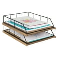 thumbnail image 7 of Kate and Laurel Benbrook Stacked Metal and Wood Letter Trays, Rustic Wood and Black, 7 of 7