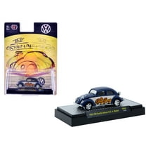 1953 Volkswagen Beetle Deluxe USA Model "The Slug Bug" Blue Metallic with White Ltd Ed 1/64 Diecast Model Car by M2 Machines