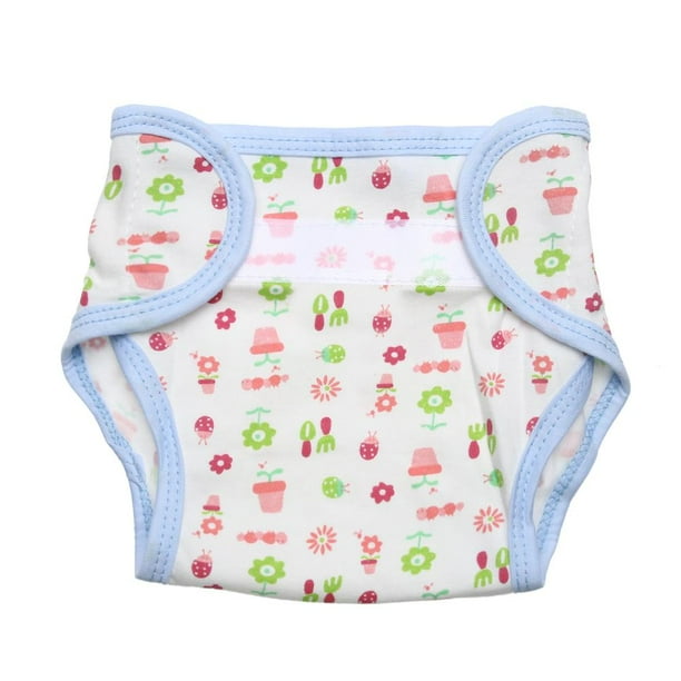 Pañal Reutilizable Algodón Transpirable Ajustable para Bebé Niña y Niño (Flor de Maceta)
