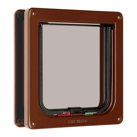 UPC: 0035368202353 | Cat Mate 4 Way Locking Cat Flap with Door Liner  Transparent Flap  and Magnetic Catch – Brown