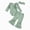 H185-Green, variant on TOWED22 Newborn Baby Girl Clothes 3pcs Rib Frill Long Sleeve Romper Flared Pants Headband Set Fall Winter Outfits,3-6 M