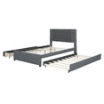 thumbnail image 3 of New Full Size Upholstered Platform Bed with 2 Drawers and 1 Twin Size Trundle, Classic Headboard Design, Gray, 3 of 10