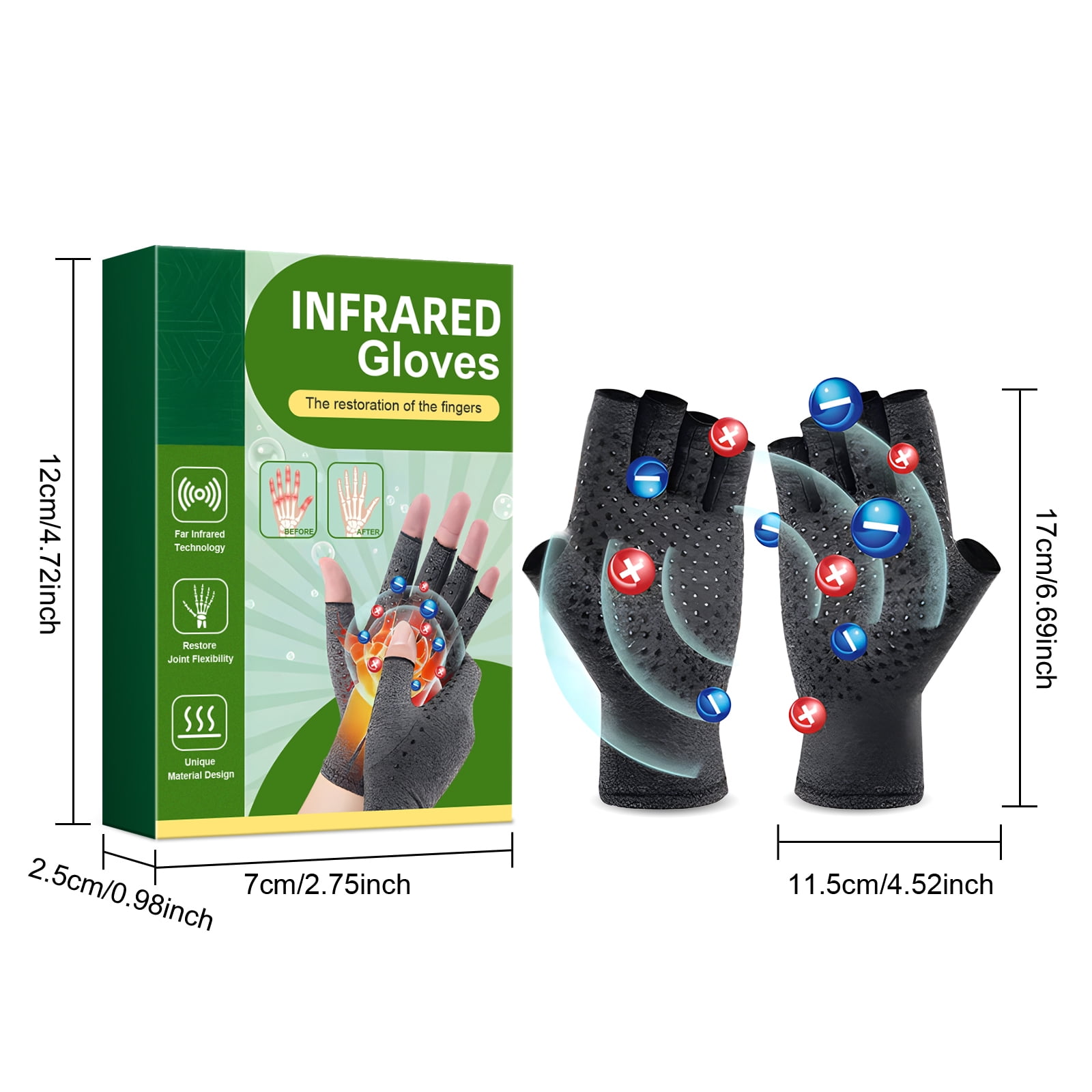 Alvantor Arthritis Gloves for Carpal Tunnel Pain Relief, Gray, 1 Pair - Men & Women