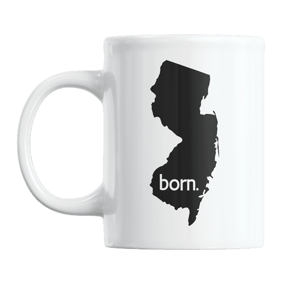 New Jersey Born & NJ USA State Map, US Citizen Coffee & Tea Mug Cup (11oz)