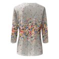 thumbnail image 5 of CHUANK T-Shirts pour Femmes à Manches Trois-Quarts, Coupe Ajustée à Motif Floral, T-Shirts Blancs, Chemises pour Femmes, Manches 3/4 au Coude, Col Rond, Chemises Décontractées pour Femmes, Liquidation, Blouses et Hauts Boho, Vert TG, 5 of 5