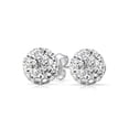 thumbnail image 1 of Round Simple Basic Pave Sparkle Crystal Fireball Disco Ball Stud Earrings For Women Teen Sterling Silver More Colors 8MM, 1 of 3