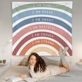thumbnail image 3 of Boho Rainbow Inspirational Tapestry, I Am Kind Daily Affirmation Tapestry Wall Hanging, Motivational Positive Quotes Wall Blanket Decor for Home Bedroom Living Room Office, 50x60 Inch, 3 of 6