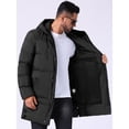 thumbnail image 7 of DARING DIVA Men's Mid-Length Outerwear Zipper Quilted Hooded Padded Coat L Black, 7 of 7