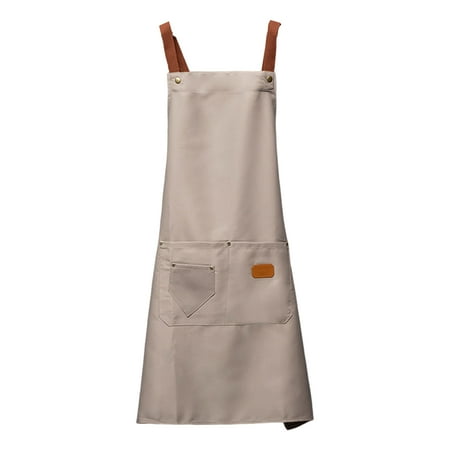

VEAREAR Apron Comfortable Breathable Waterproof Oilproof Wear-resistant Dirt-resistant with 2 Pockets Men Women Household Kitchen Apron Kitchen Supplies