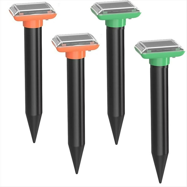 Repelente Solar de , Repelente de Ratones Ultrasónico y con Energía Solar, Impermeable para Césped, Patio y Jardín, 4 Piezas