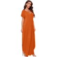 thumbnail image 5 of Women's V Neck Side Pockets Split Hem Beach Long Maxi Dress, 5 of 5