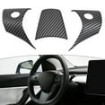 thumbnail image 4 of Stylish and Carbon Fiber Steering Wheel Cover Trim for Tesla Model 3 Y, 4 of 8