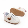 thumbnail image 5 of Michellecmm Baby Girl Boy Shoes Bear Patch Tie-Up First Walking Shoes Rubber Sole Casual Shoes for Spring Fall, 5 of 9