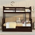 thumbnail image 2 of JERFIT Bunk Bed with Ladders and Two Storage Drawers(Espresso), 2 of 9