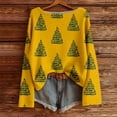 thumbnail image 2 of Fiaer Christmas Womens Knitted Sweaters Plus Size Trendy Crew Neck Xmas Shirts Long Sleeve Casual Loose Fit Tops Yellow XL, 2 of 3